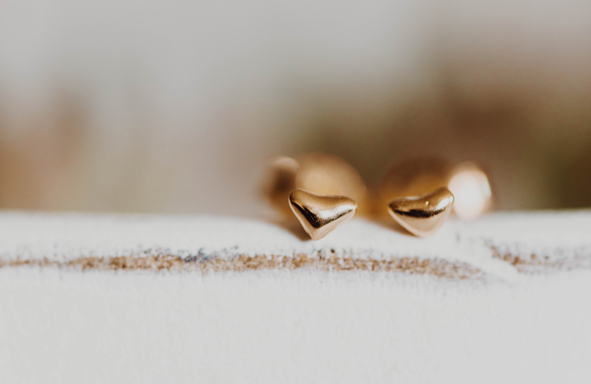 Herz Ohrstecker Gold